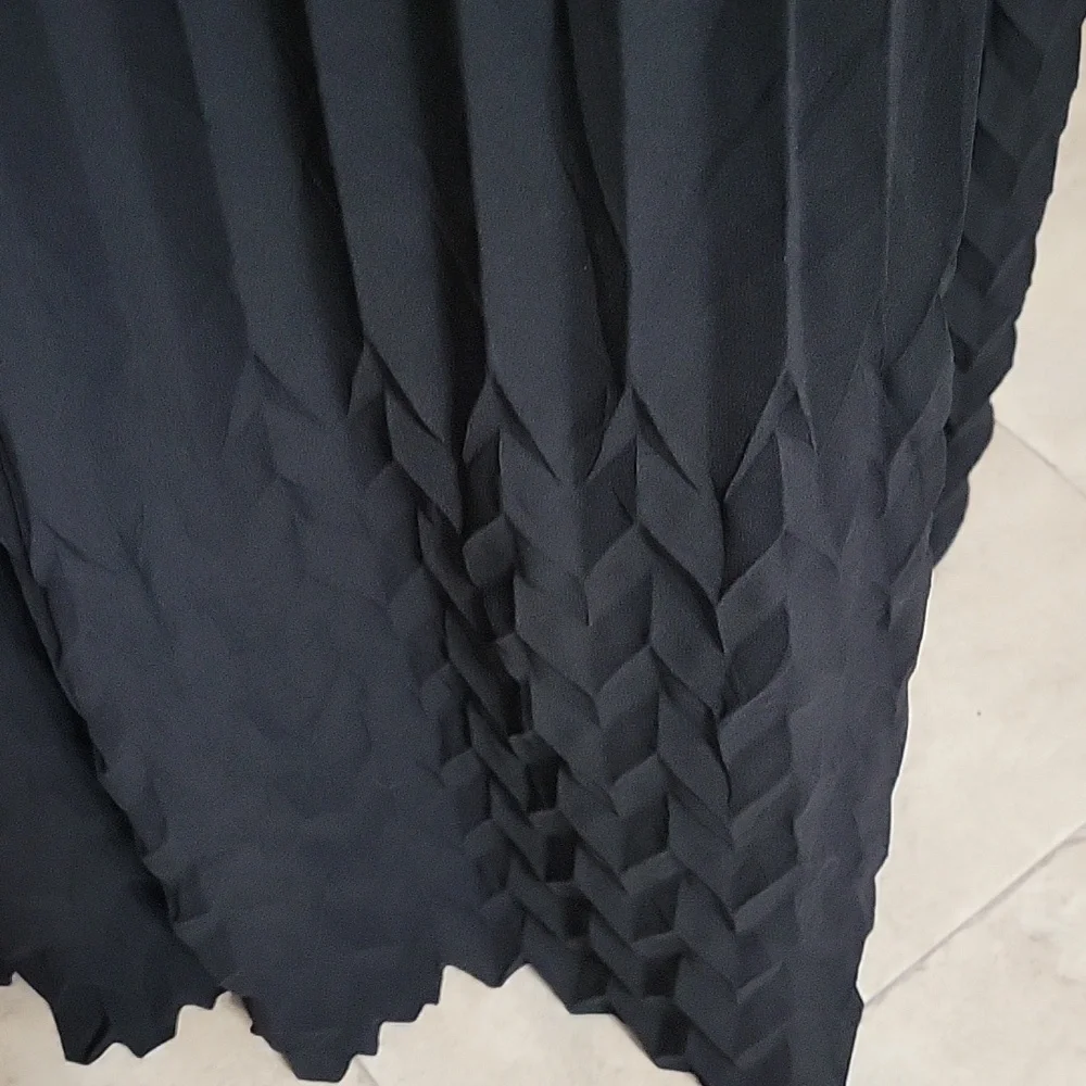 Abercrombie & Fitch Women's S Black Maxi Dress Pleated Spaghetti Strap N…